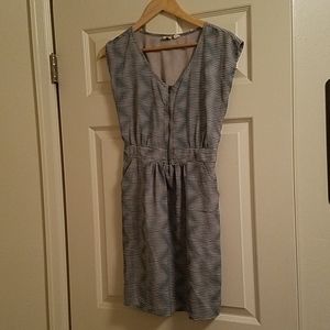 Blue stripped dress with zipper
